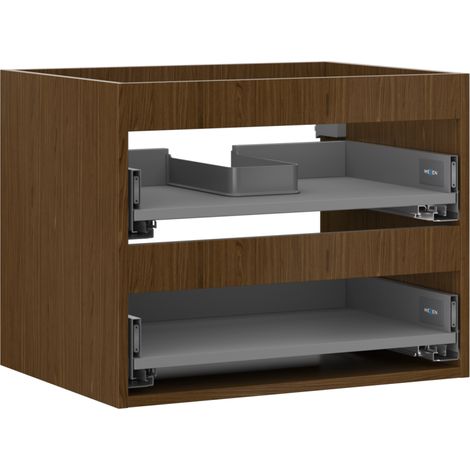Mexen Box-A Korpus des Waschtischunterschranks 60 cm, 2 Schubladen, Nussbaum - 91AX0-0600-470-2-86