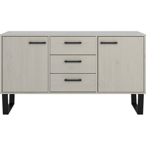 Medium Sideboard With 2 Doors, 3 Drawers Grey Wax Finish (1/4)