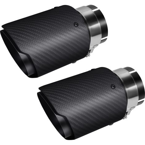 63MM Entrée Embouts D'Échappement 3,5" Sortie Embout D'Échappement De Voiture En Acier Inoxydable Et Fibre De Carbone Brillant (2×Mat Noir) (1/5)