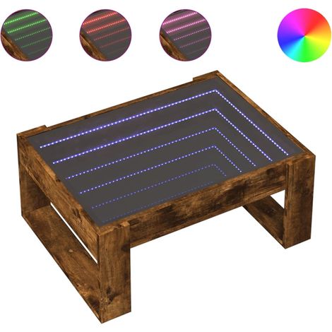 Maison Exclusive - Mesa de centro con Infinity LED roble ahumado