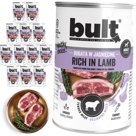 BULT Nassfutter für Hunde, Lamm, Dose 12 x 400 g (1/2)