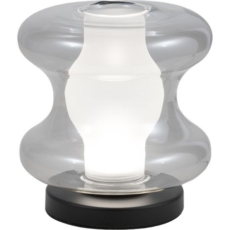 Lampe De Table Frua Ø18Cm, Led 7W 750Lm, Sélecteur De Température 2700K/3000K/4000K, Structure Métal Et Verre Borosilicate Gris Design Moderne (1/3)