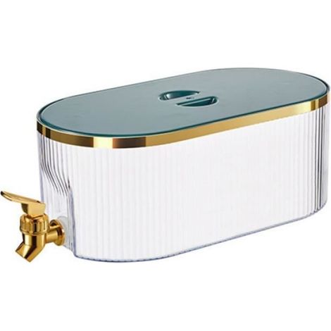 Distributeur De Boissons - 5,3 L - Avec Robinet Et Couvercle - Pour Réfrigérateur - Vert Foncé