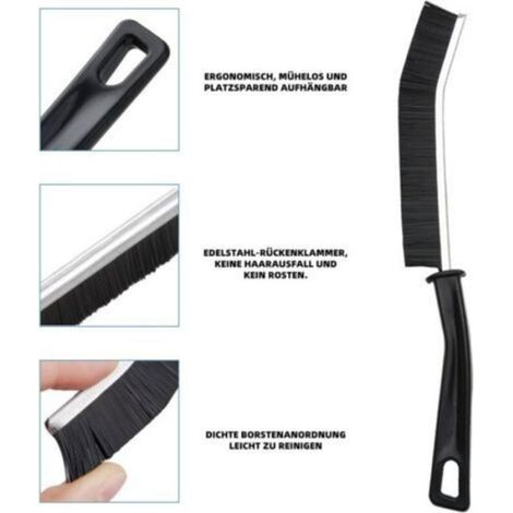 Brosse À Joints - Tête Courbée Et Plate Pour Fissures - Pour Carrelage Salle De Bain Cuisine Toilettes Évier Douche - Lot De 6 (1/5)