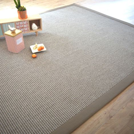 Tapis de salon - Lombok silver - Ganse lin marron taupe - 80 x 150 cm (1/5)