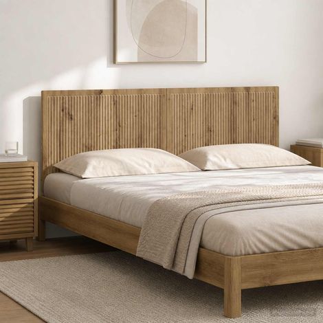 Tête de lit murale EDE en chêne massif contrecollé 140 x 3 x 50 cm, rangement et fixation murale (1/5)