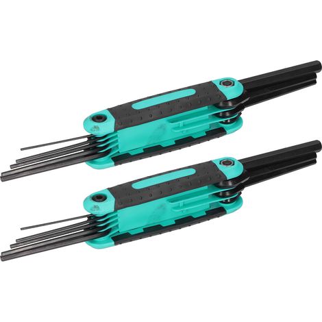 Clé hexagonale pliante 8 en 1 (lot de 2) pour visser et dévisser, outil multifonction (1,5-8 mm) (1/5)