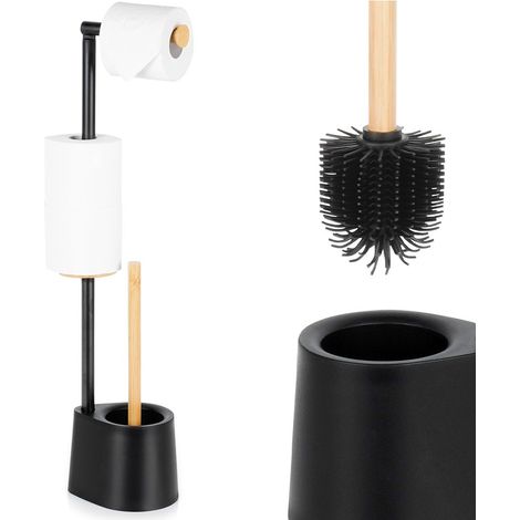 Silikon-Toilettenbürste, Badezimmer-Toilettenpapierhalter 2 in 1