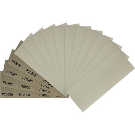 15 pièces Papier de Verre, 10000 Grain Papier Abrasif 9x3,6 pouces Papier Poncage Sec Humide Double Usage pour Bois, Carrosserie, Pierre, Peinture, Métal (1/5)