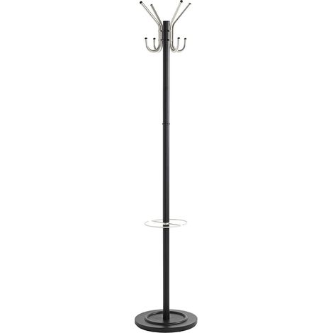Portemanteau en acier inoxydable, noir, acier inoxydable, métal Porte-manteaux - Dimensions : H 182 x Ø 36 cm, style : moderne (1/5)