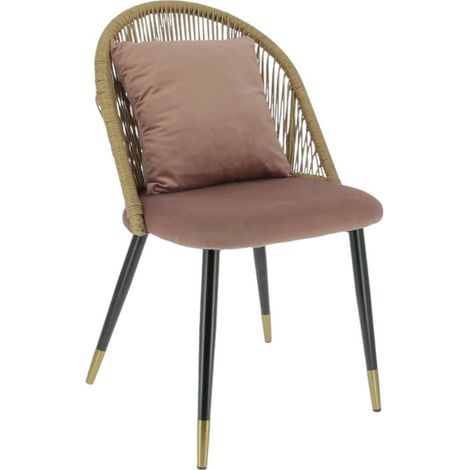 Chaise BALI en velours style naturel pour intérieur