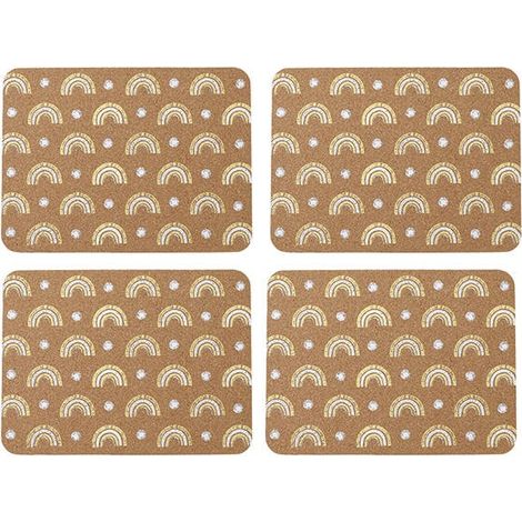 Creative Tops Cork Placemat Set Of 4 Rainbow