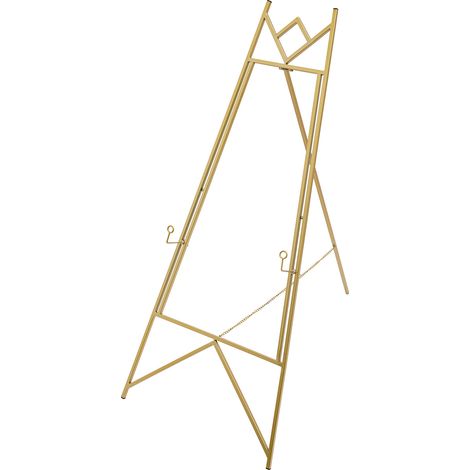 2 Stück Staffeleiständer, Poster Staffelei, Staffeleistativ - Hochwertiger Stahl, goldene Nano Einbrennlackierung, Tragfähigkeit bis zu 10kg, für Fotorahmen und Poster
