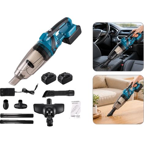 Aspirapolvere portatile, 18V, per uso a secco e a umido, capacità del contenitore della polvere 1-2 litri, 4 bocchette incluse, leggero. (1/5)