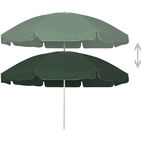 Ombrellone Parasole da Spiaggia Verde 240 cm (1/5)