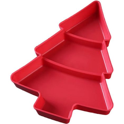 Ideal für Weihnachtsfeiern: unterteilte Obstschale in Form eines Weihnachtsbaums, weihnachtsbaumförmiger Teller, Tablett B (1/5)