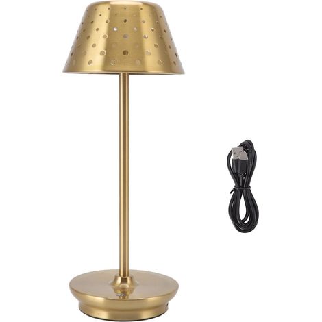 Lampe de bureau LED rétro Simple, Design sans fil, gradation continue, lampe de Table tactile pour chambres à coucher, bars, restaurants, or