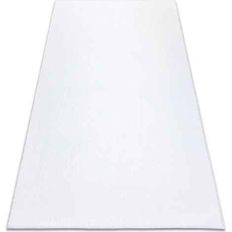 Modern Waschteppich LINDO weiß, rutschfest, zottelig white 60x100 cm