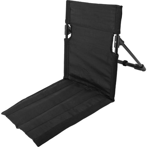 Chaise longue de plage pliante et portable pour adultes avec dossier réglable, noire. (1/5)