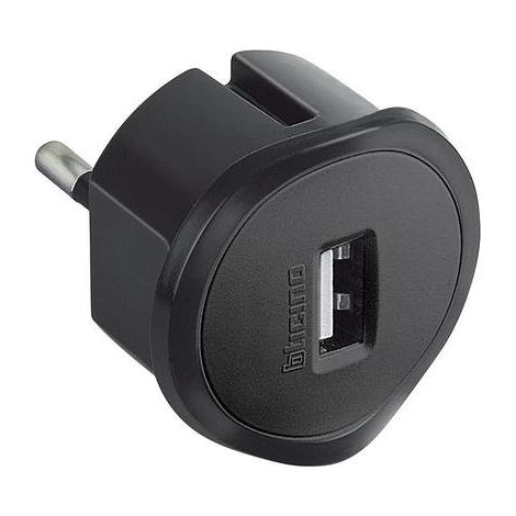 Bticino Kit - Adattatore Spina Standard Tedesca Presa Usb 1,5A Grigio (1/4)