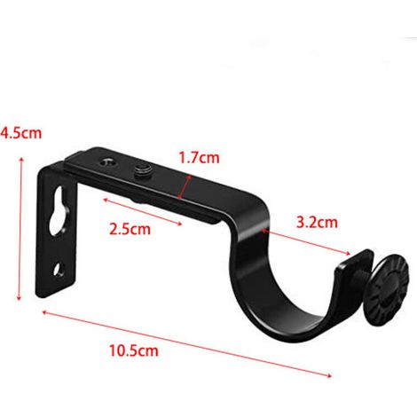 2Pièces Support de Tringle à Rideaux Réglable Support de Rideau avec Vis de Fixation pour Tringle à Rideau (1/3)