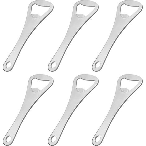 TuseRxln Ouvre-bouteille – Acier inoxydable – 9 cm portable – 6 pièces – Pour bar, cuisine, extérieur (argent) (1/4)