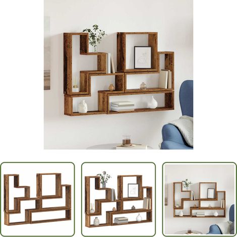 Rangement mural - Cube mural Autre Bois ancien 96 x 12 x 64 cm Bois d'ingénierie (1/5)