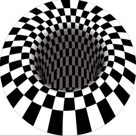 Tapis circulaire stereoscopique Tapis illusion 3D, 60 60cm (1/5)