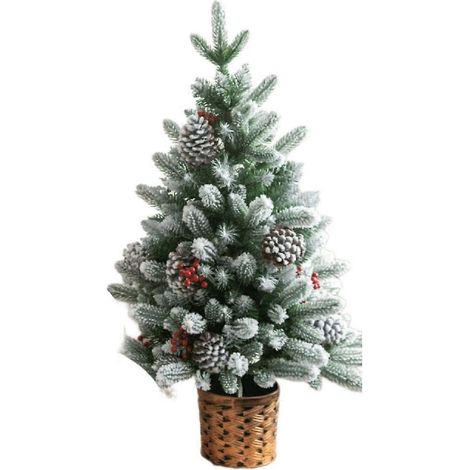 Sapin de Noël artificiel avec pommes de pin, décoration de table festive pour la maison et le bureau (1/4)