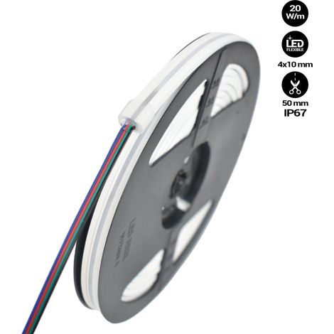 Flexibler RGB LED Neon Schlauch - 24 V DC - 4x10 mm - 5 m -