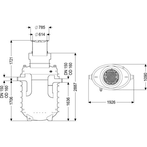 KESSEL 95070-170B-DR Séparateur de graisses EasyClean encastré
