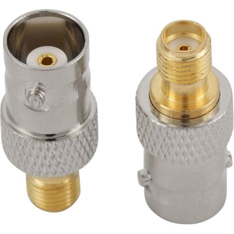 Connecteur BNC SMA, Kits d'adaptateur coaxial de connecteur d'adaptateur RF BNC à SMA, Adaptateur BNC Femelle, Adaptateur coaxial de Test pour Connexion d'antenne 26 x 11 mm (1/5)