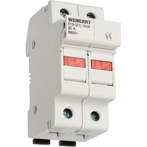 Porte-fusible Modulaire 2 Pôles - Pour Cartouches 10x38mm (Type gG/aM) - Avec Indicateur LED de Défaut - Fixation Rail DIN - Idéal pour VMC, Volets Roulants et Protection de Circuit - RT18-32X (1/5)