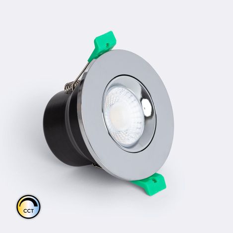 LED Downlight Einbaustrahler 8W Rund Dimmbar IP65 Ausschnitt Ø65 mm CCT Wählbar RF90 Solid Design Einstellbar Silber Wählbar (Warm-Neutral)