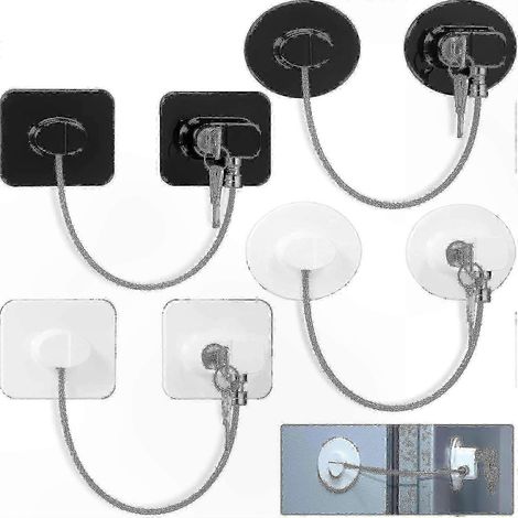 Set mit 4 magnetischen Kühlschrankschlössern und 8 Schlüsseln, Kindersicherungen für Schränke, Haushaltsgeräte und Möbel (1/5)