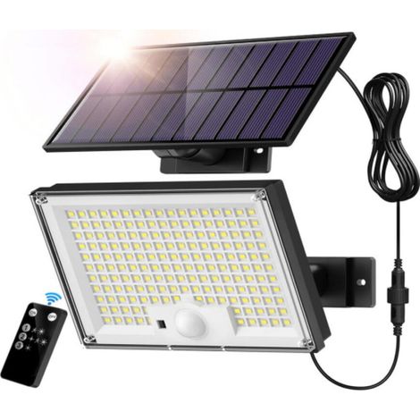 Lampe murale extérieure étanche à 172 LED et détecteur de mouvement, 300 W, avec chargeur intelligent. (1/5)