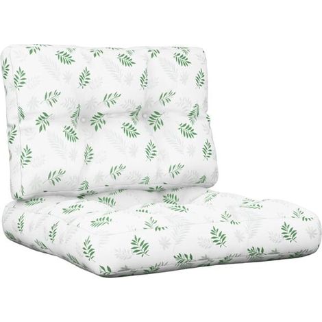 Coussins de plateau, ensemble deux pièces, tissu à motif de feuilles (1/5)