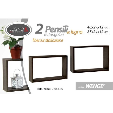 Set de 2 módulos wengué 40x27 y 37x24 cm