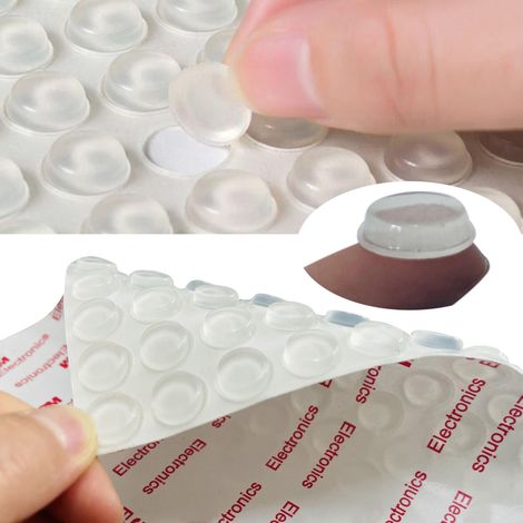 320 particules anti-collision cylindriques silicone transparent 12,7x3,5 mm (1/5)