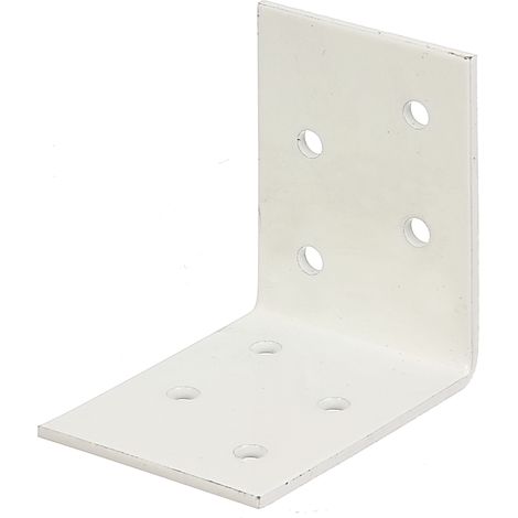 Équerre d'assemblage – Galvanisée – plastifiée blanche – 50 x 50 x 40 mm – Marque Alberts (1/2)