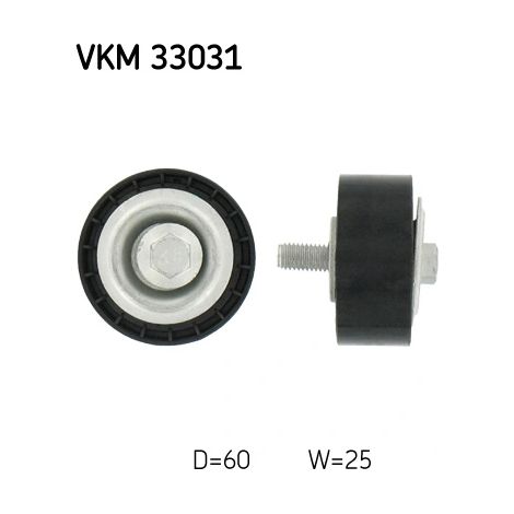 Poulie renvoi/transmission, courroie trapézoïdale à nervures SKF VKM 33031 FIAT