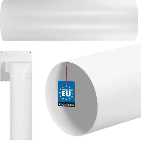 KOTARBAU® Tuyau de Ventilation Rond ⌀ 150 mm - Tube Rond en PVC 50 cm Canal de Ventilation - Blanc - Conduit de Ventilation - Gaine de Ventilation (1/5)