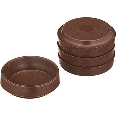 Bulk Hardware BH01561 Coppette Poggiaruote in Gomma Antiscivolo per Pavimenti in Laminato di Legno Duro, Esterno, 70 mm, Marrone, Set di 4 (1/2)