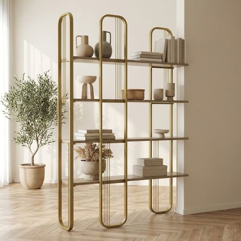 Bücherregal Sierra Gelb Melamin 124x182x26 cm