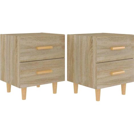 vidaXL Mesitas de noche 2 unidades color roble Sonoma 40x35x47,5 cm (1/2)