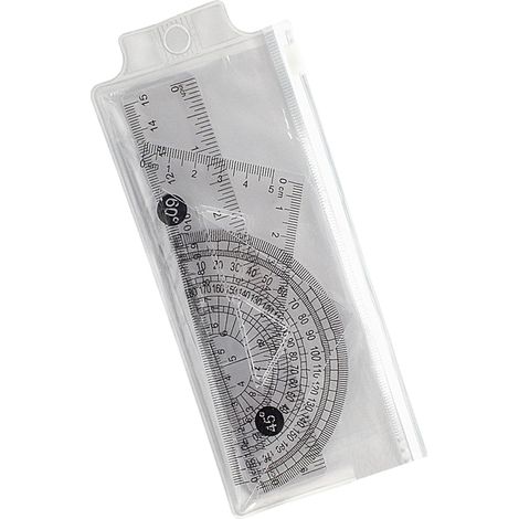 Ensemble de 4 règles 15 cm, comprenant une équerre, un rapporteur (1/5)