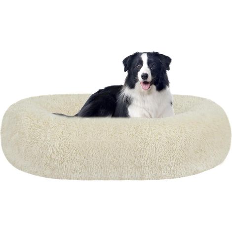 Hundebett orthopädisches Donut rund L 90 x B 90 x H 20 cm Beige (1/5)