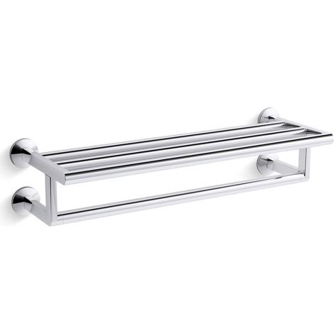 Kohler Dual Components Hotelier Shelf & Towel Rail Bar Holder Polished Chrome