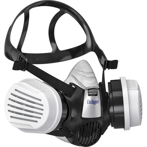 Dräger X-plore 3300 Demi-Masque de Protection respiratoire adapté aux substances Chimiques, gaz, vapeurs  Kit avec 2 filtres A1B1E1K1 HG P3  Taille S