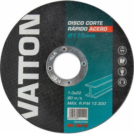 Disco de Corte para Acero/Inox 115x1.0mm VATTON: Precisión y Durabilidad